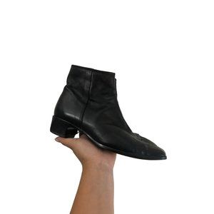 Sesto Meucci Black Supple Soft Leather Square Toe Ankle Boots Size 7.5 N